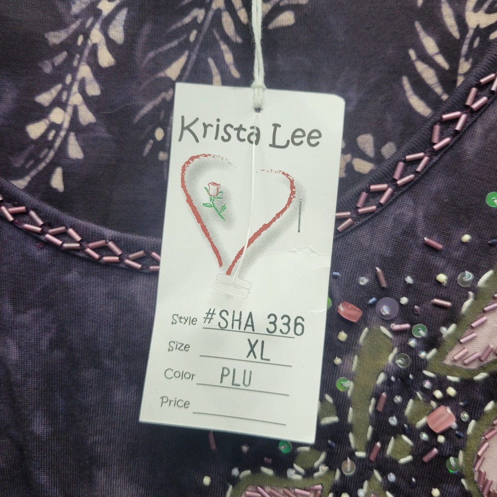 NEW Krista Lee Beaded Shift Dress Sz XL Long Sleeve Stretchy Boho Fairy Festival - Picture 6 of 9